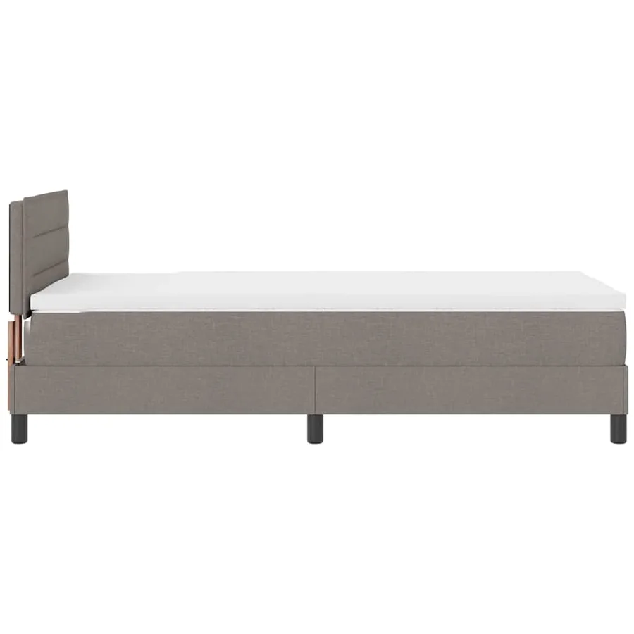 Lit à ressorts avec matelas avec LED Taupe 80 x 200 cm tissu - 9