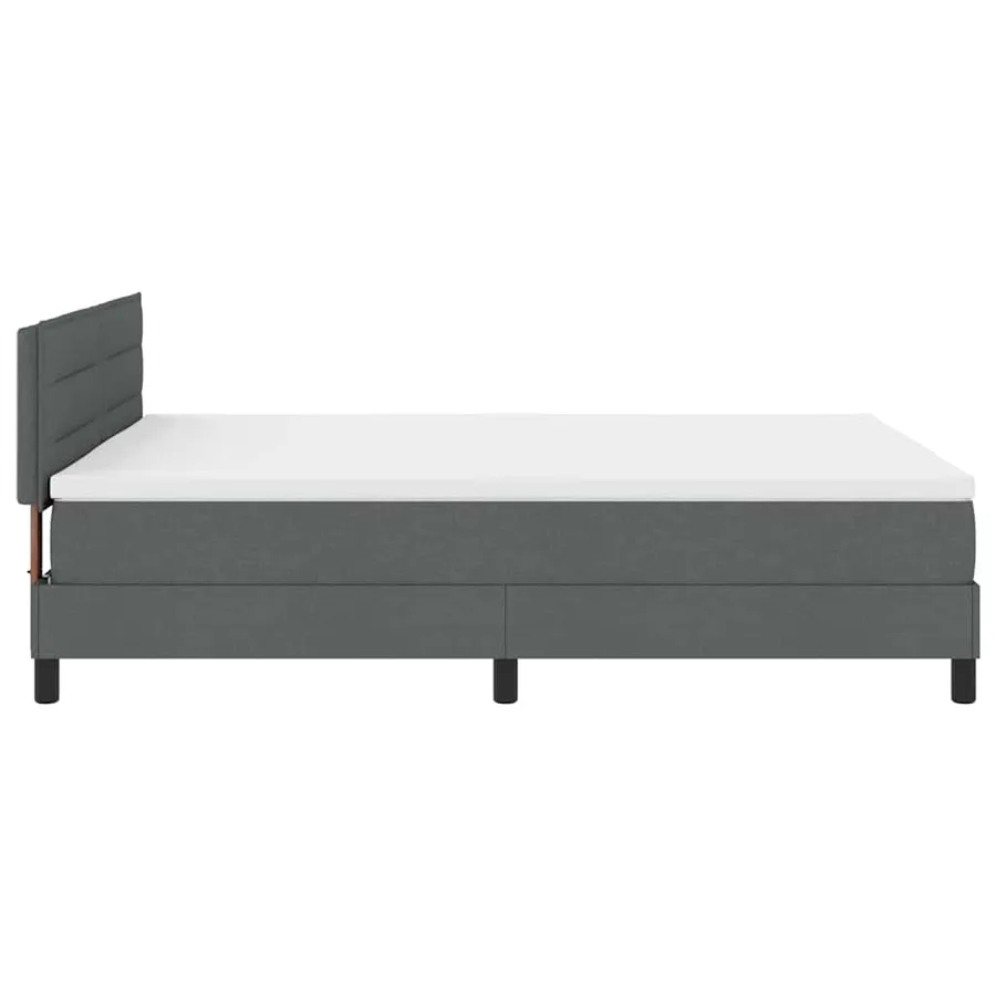Lit à ressorts avec matelas Gris foncé 140 x 190 cm tissu - 9