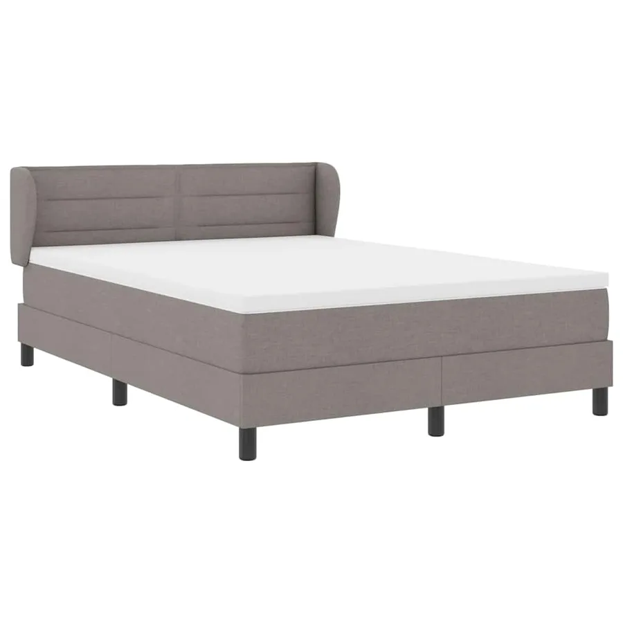 Lit à ressorts avec matelas Taupe 140 x 190 cm tissu - 6