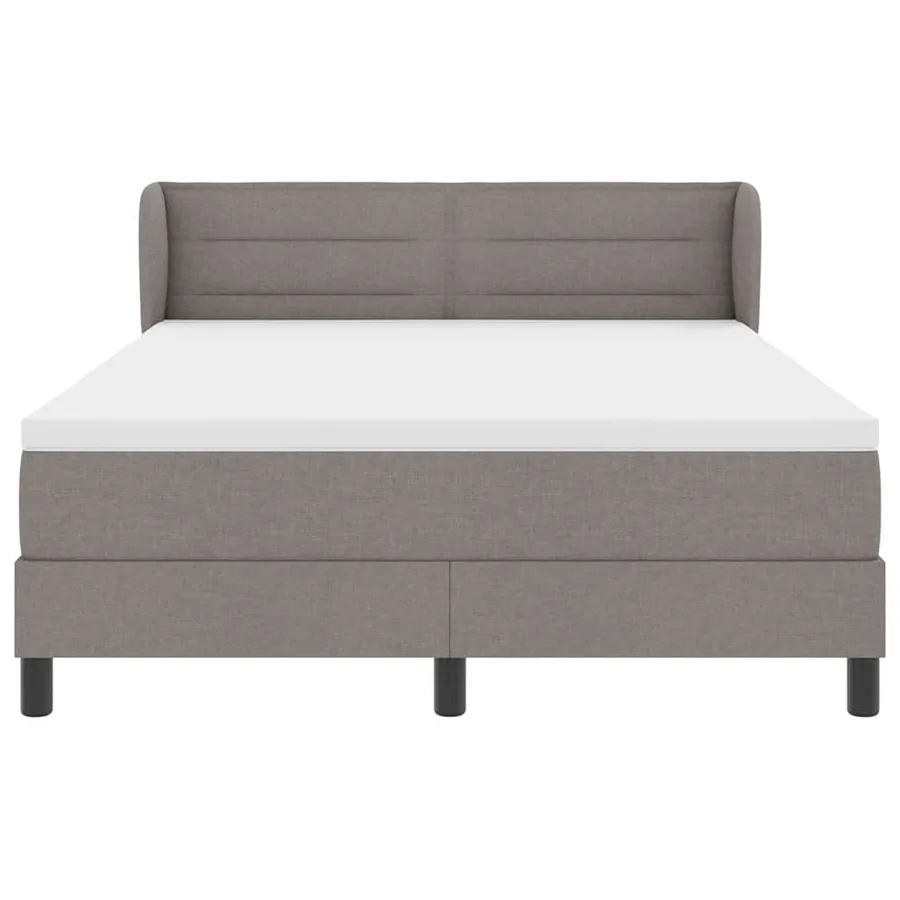 Lit à ressorts avec matelas Taupe 140 x 190 cm tissu - 7