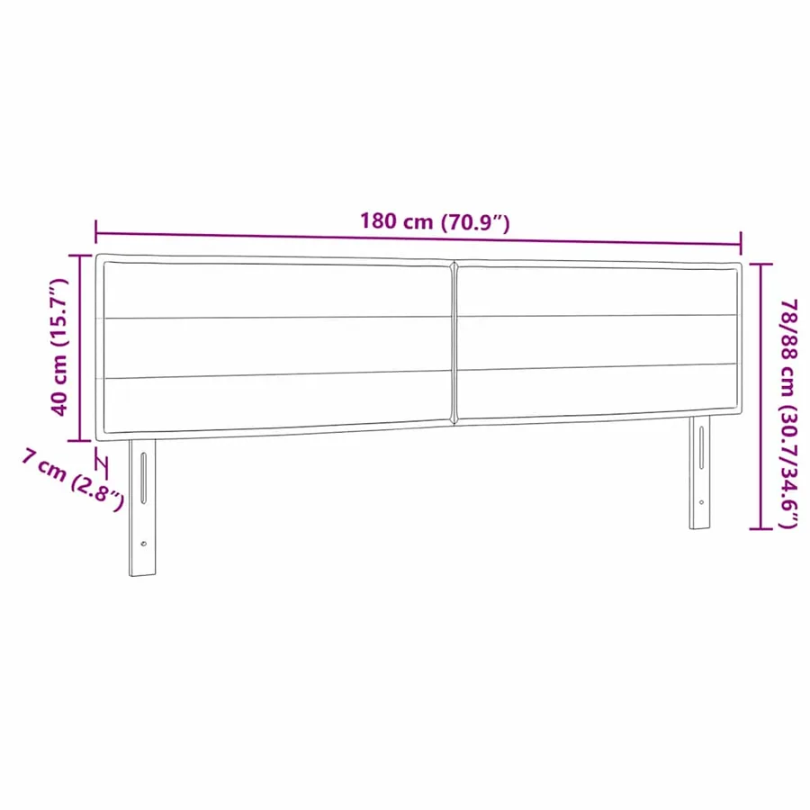 Tête de lit Gris clair 180 cm tissu - 8