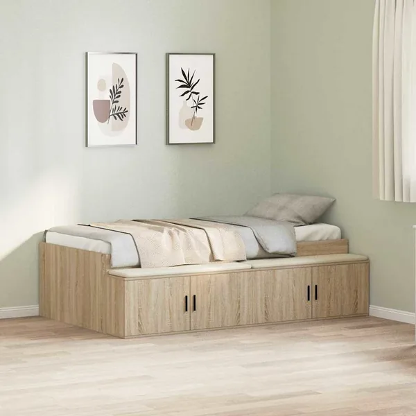 Cadre de lit Chêne Sonoma 90 x 200 cm Bois d'ingénierie