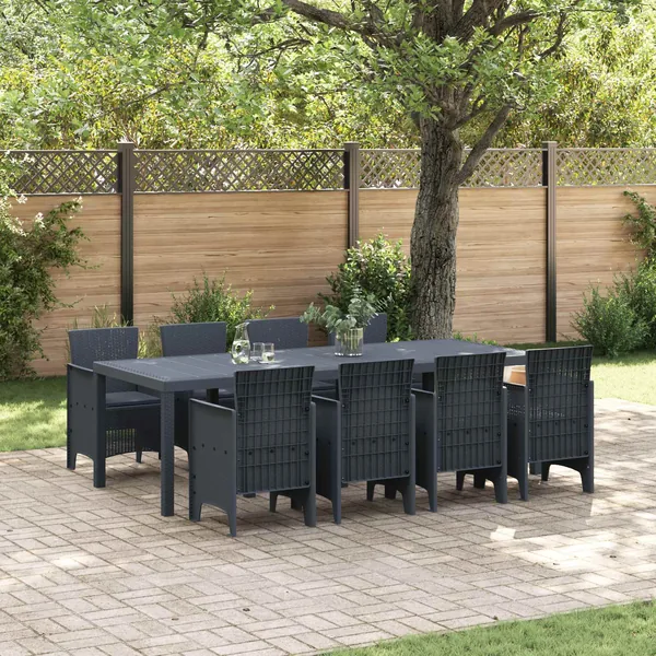 Ensemble de salle à manger pour jardin 9 pcs Anthracite