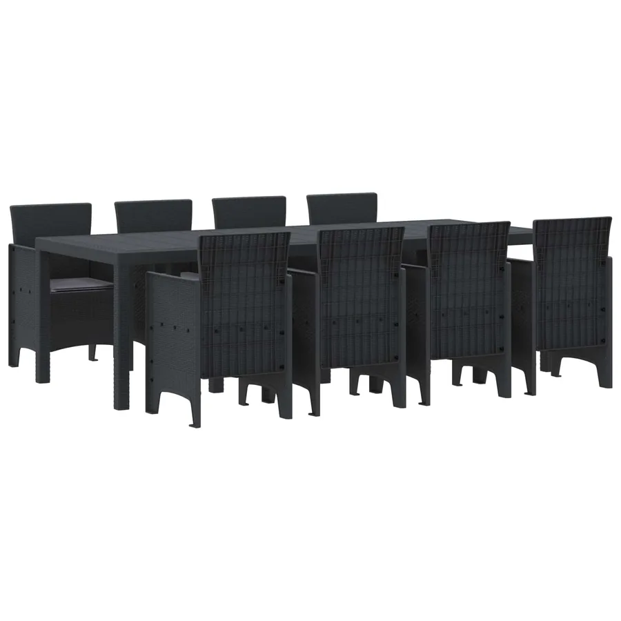 Ensemble de salle à manger pour jardin 9 pcs Anthracite - 2