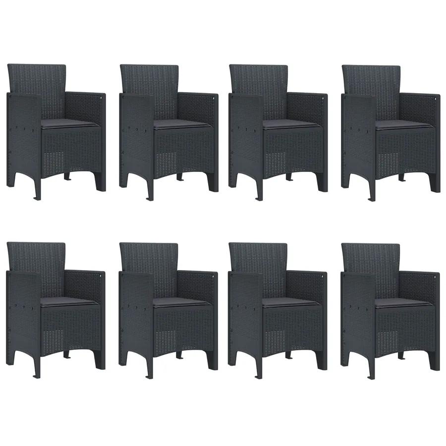 Ensemble de salle à manger pour jardin 9 pcs Anthracite - 5