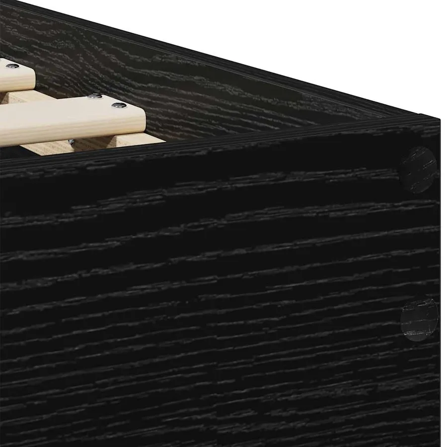 Cadre de lit Chêne noir 90 x 200 cm Bois d'ingénierie - 9