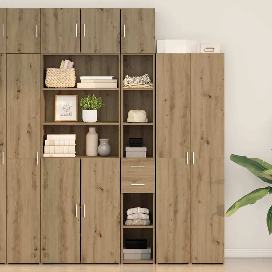 Armoire de rangement 2 pcs Chêne artisanal 30 x 42,5 x 225 cm