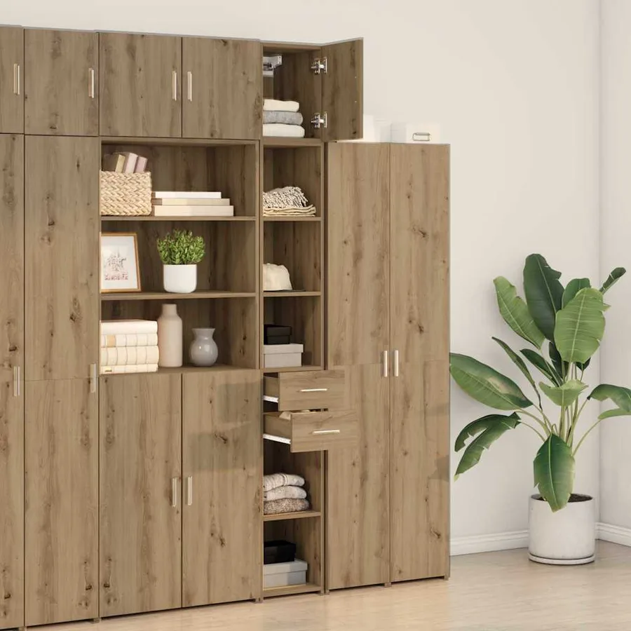 Armoire de rangement 2 pcs Chêne artisanal 30 x 42,5 x 225 cm - 4
