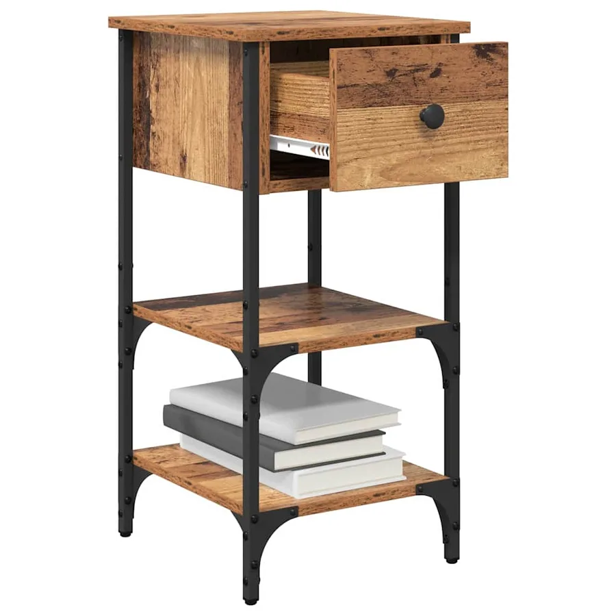 Cabinet de chevet avec tiroir 2 pcs Marron 33,5 x 36 x 70 cm - 3