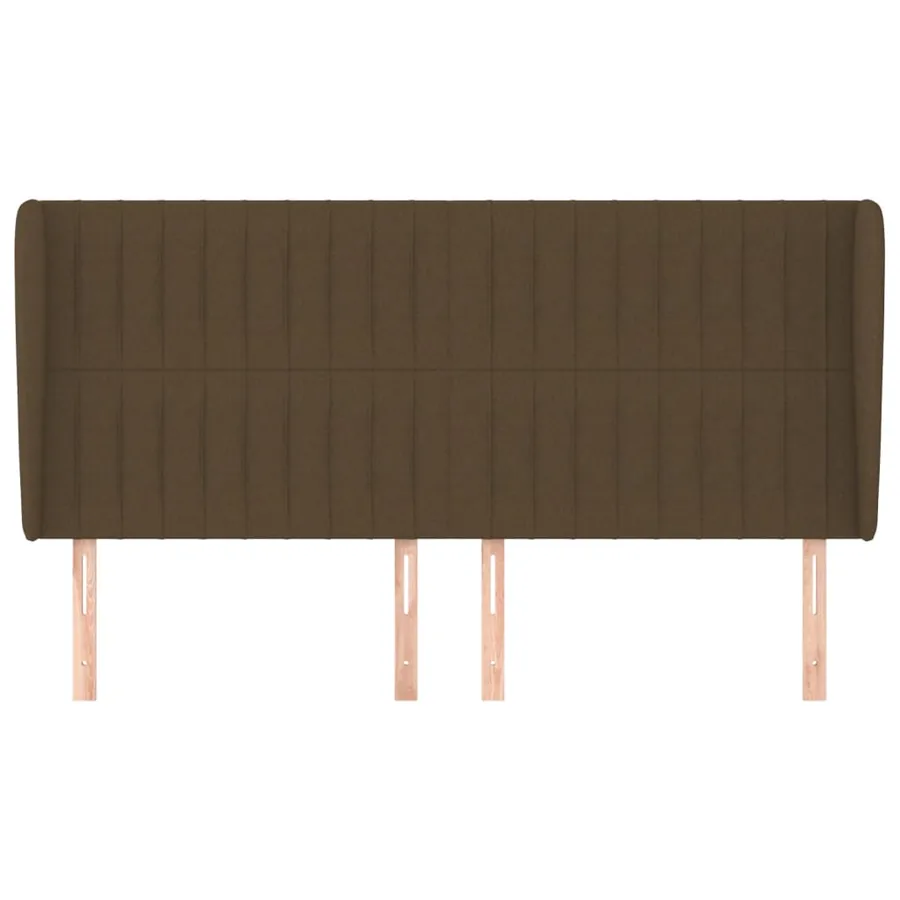 Tête de lit avec oreilles Marron foncé 203x23x118/128 cm Tissu - 3