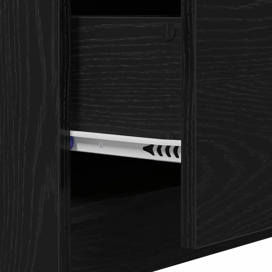 Cabinet de salle de bain avec tiroir Chêne noir 59 x 37 x 59 cm - 12