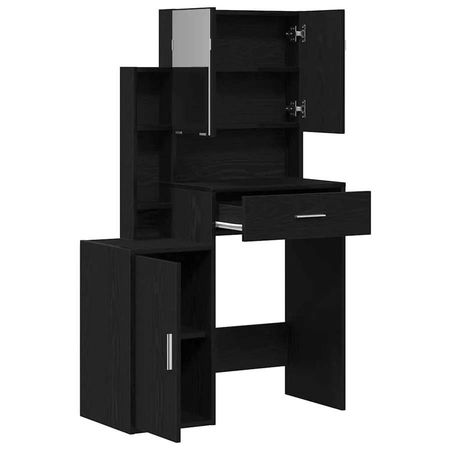 Table de Toilette Chêne noir 80 x 35 x 132 cm Bois d'ingénierie - 5