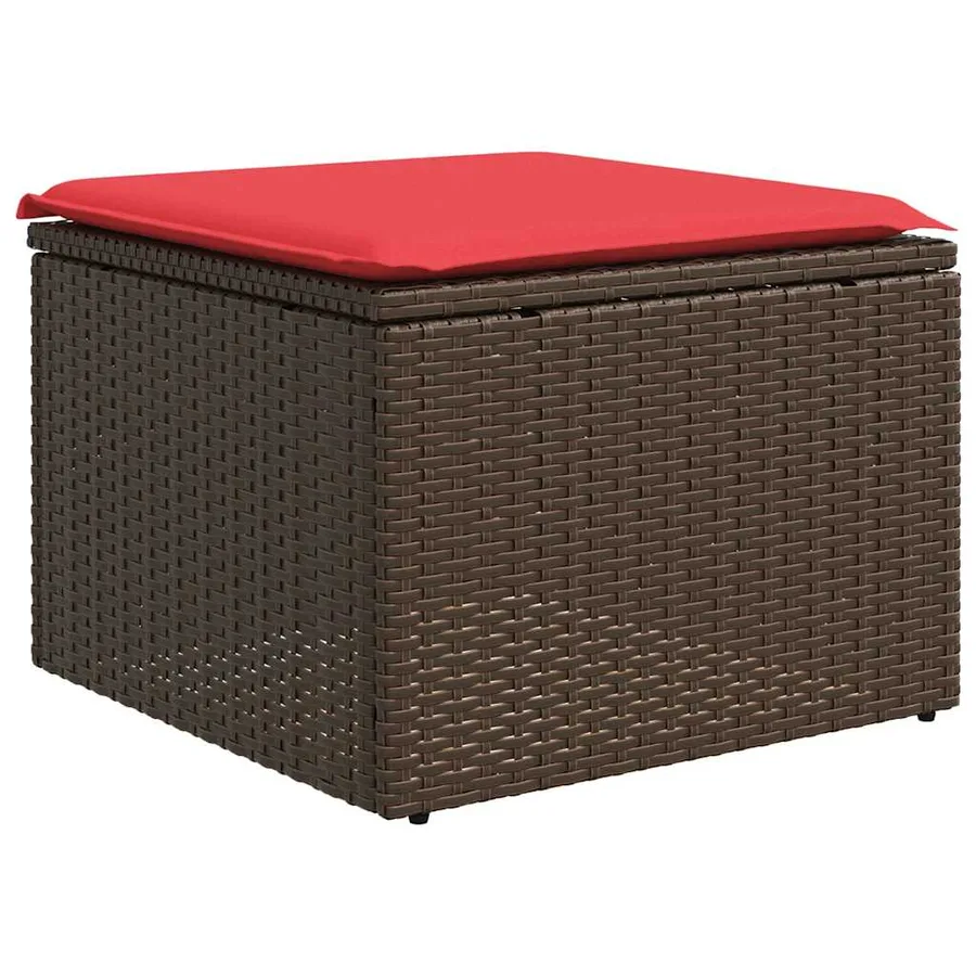 Ensemble de canapé de jardin 8 pcs avec coussins marron résine tressée - 6
