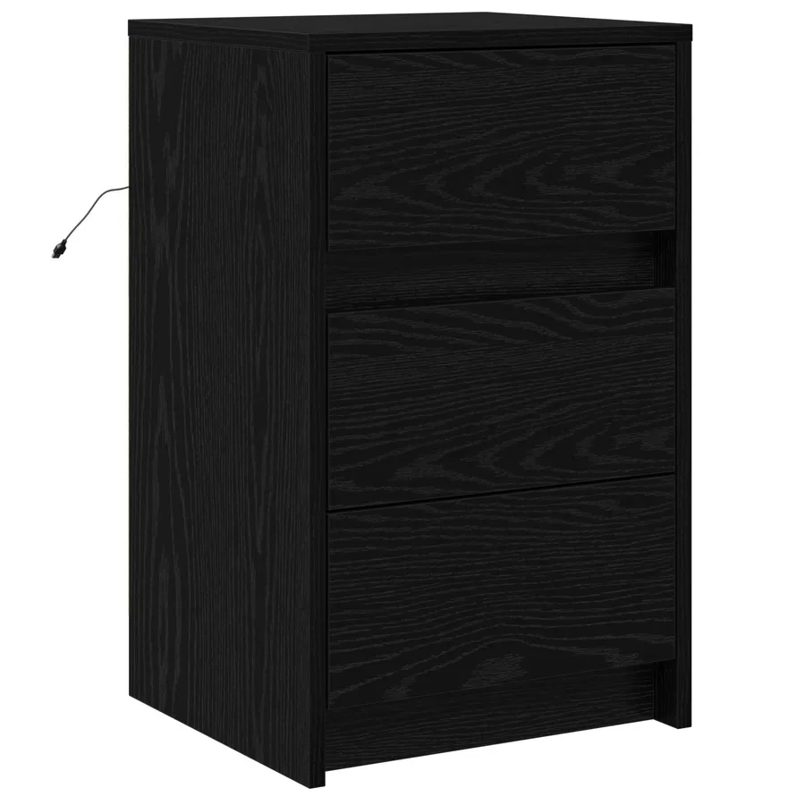 Cabinet de chevet Chêne noir 38 x 34 x 61 cm Bois d'ingénierie - 2