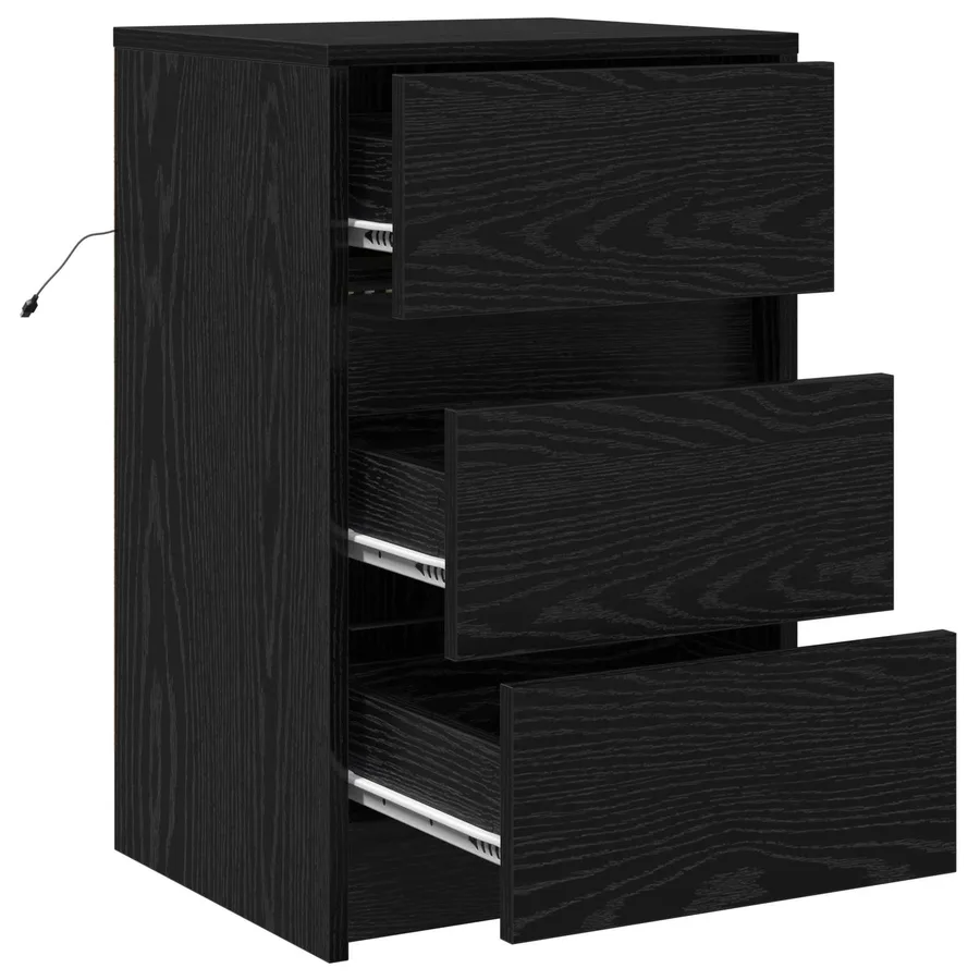 Cabinet de chevet Chêne noir 38 x 34 x 61 cm Bois d'ingénierie - 5
