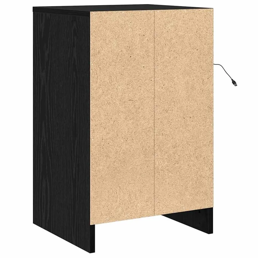 Cabinet de chevet Chêne noir 38 x 34 x 61 cm Bois d'ingénierie - 9