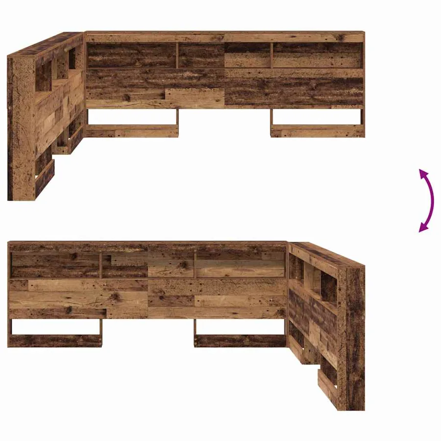 Tête de lit de rangement Bois Ancien 200 cm Bois d'ingénierie - 8