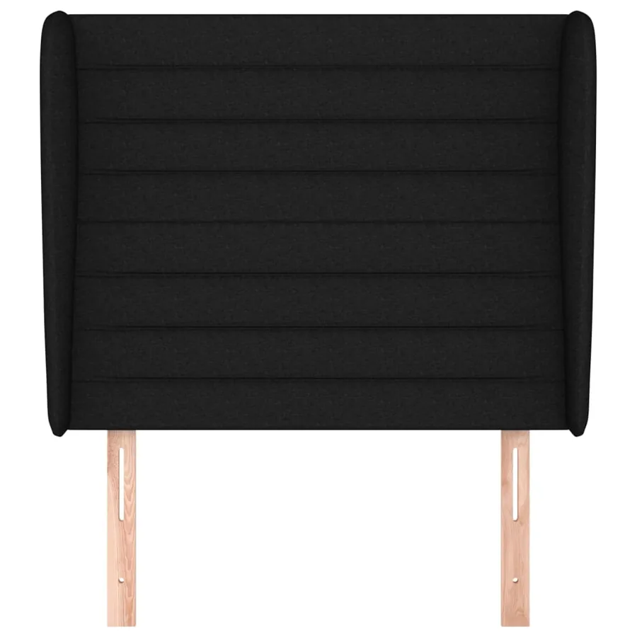 Tête de lit avec oreilles Noir 83x23x118/128 cm Tissu - 3