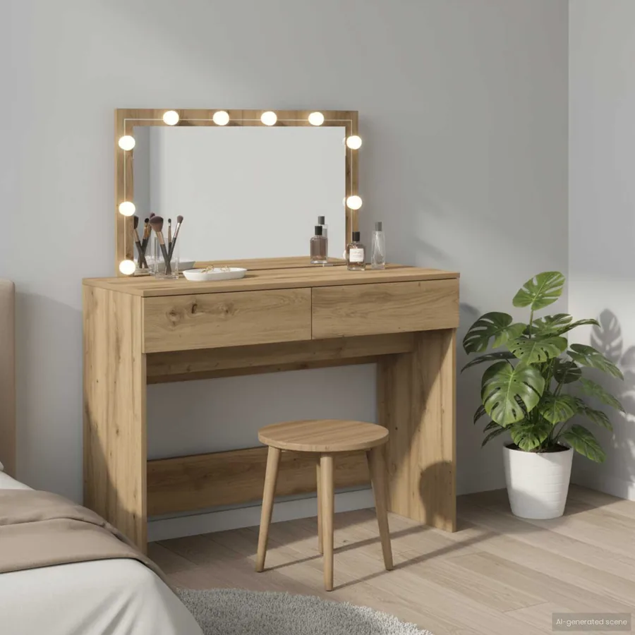 Table de Toilette Chêne artisanal 100 x 40 x 120 cm