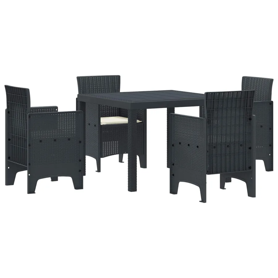 Ensemble de salle à manger pour jardin 5 pcs Anthracite