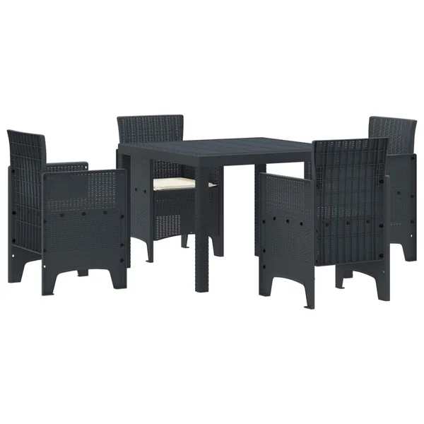 Ensemble de salle à manger pour jardin 5 pcs Anthracite