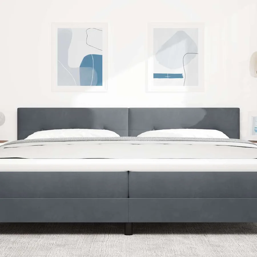 Tête de lit LED avec bandes LED Gris 200 cm Velours - 3