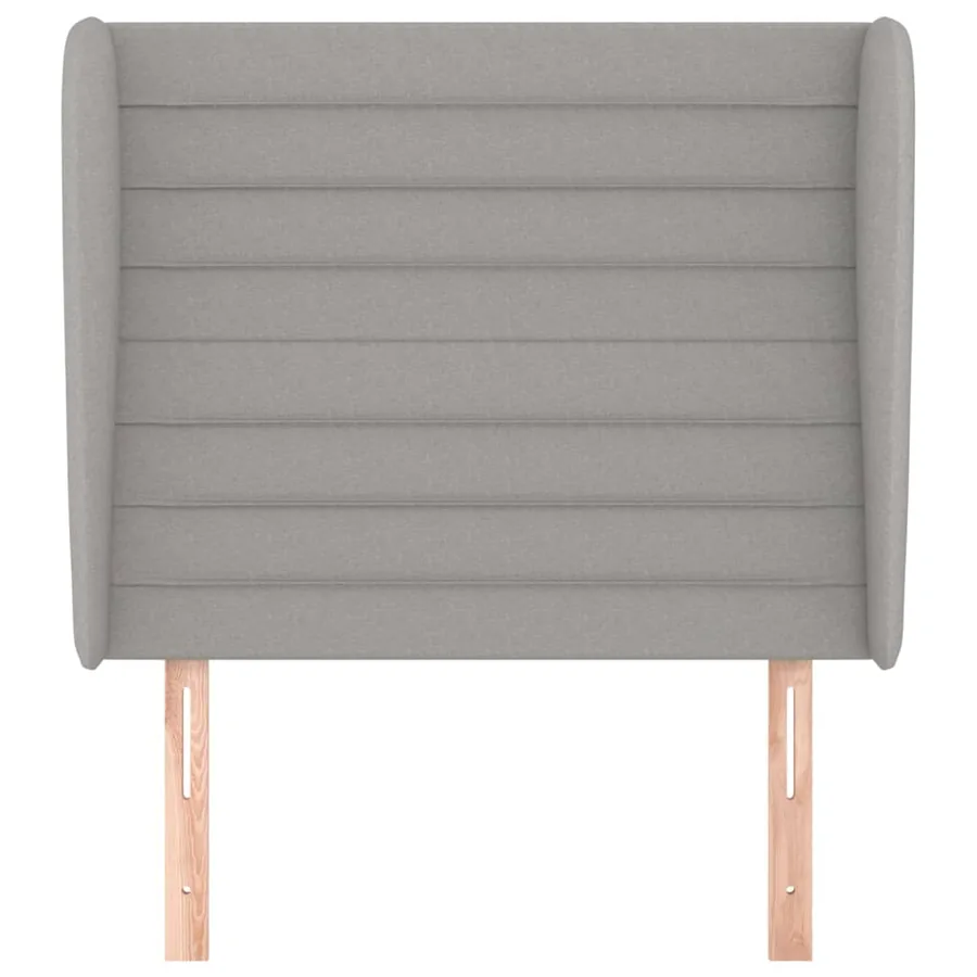 Tête de lit avec oreilles Gris clair 83x23x118/128 cm Tissu - 3