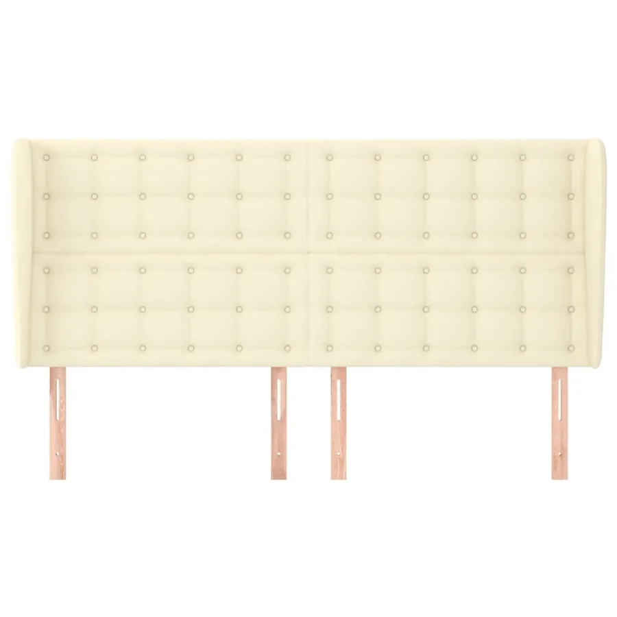 Tête de lit avec oreilles Crème 203x23x118/128 cm Similicuir - 3