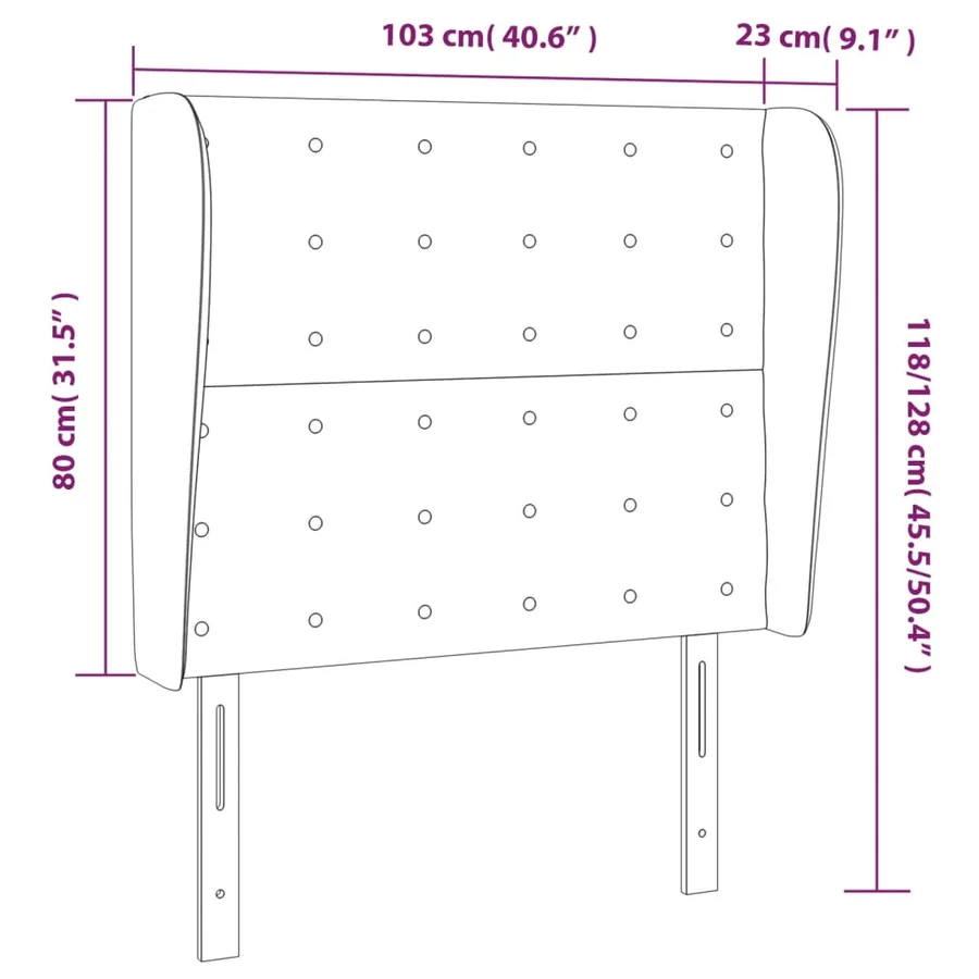 Tête de lit avec oreilles Cappuccino 103x23x118/128 cm - 9