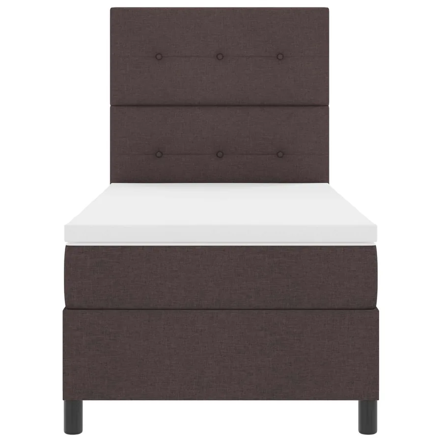 Lit à ressorts avec bandes LED Marron foncé 90 x 190 cm tissu - 4