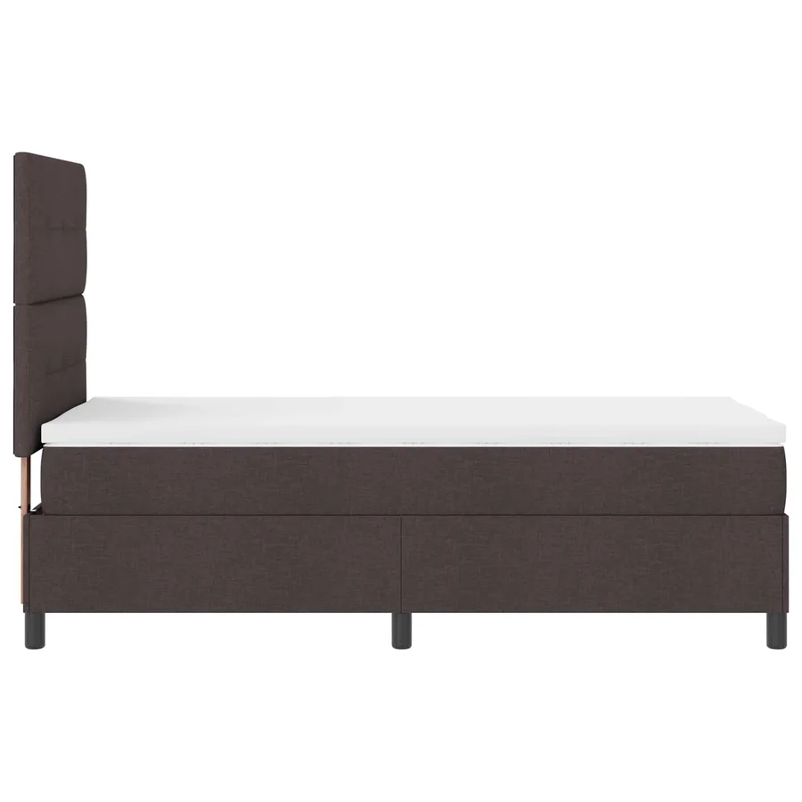Lit à ressorts avec bandes LED Marron foncé 90 x 190 cm tissu - 5