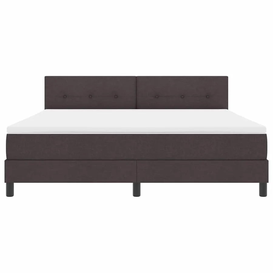 Lit à ressorts avec tête de lit Marron foncé 180 x 200 cm tissu - 7
