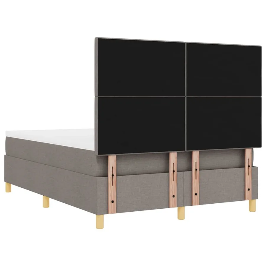 Lit à ressorts avec tête de lit Taupe 160 x 200 cm tissu - 9