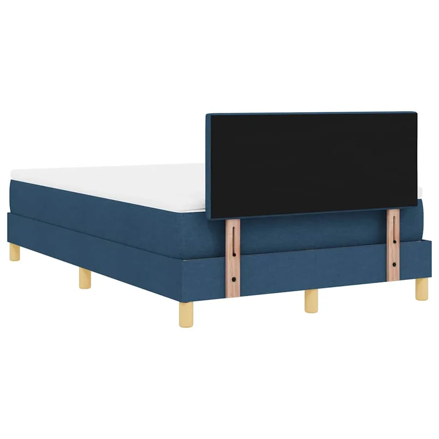 Lit à ressorts avec coussin Bleu 120 x 200 cm tissu - 9