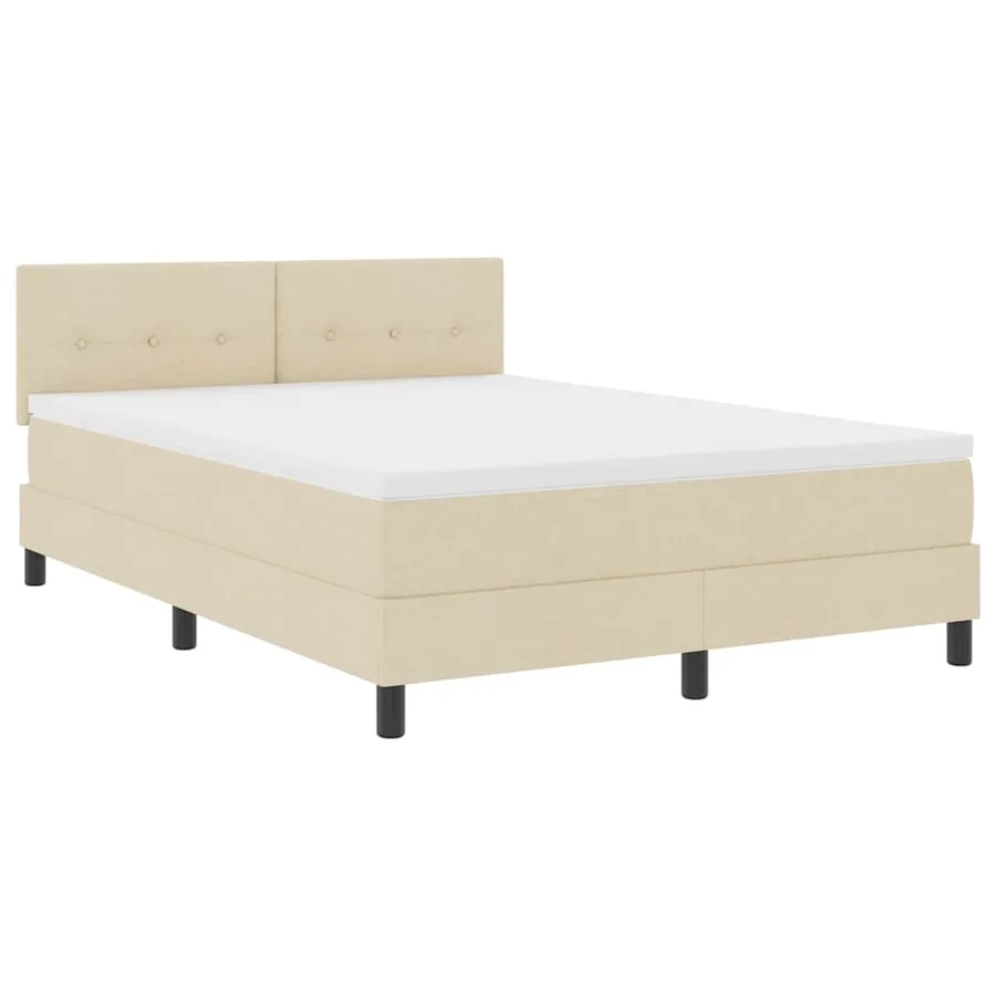 Lit à ressorts avec bandes LED Crème 160 x 200 cm tissu - 2