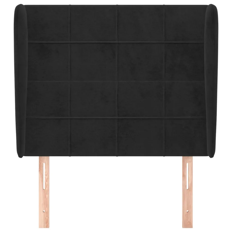 Tête de lit avec oreilles Noir 83x23x118/128 cm Velours - 3