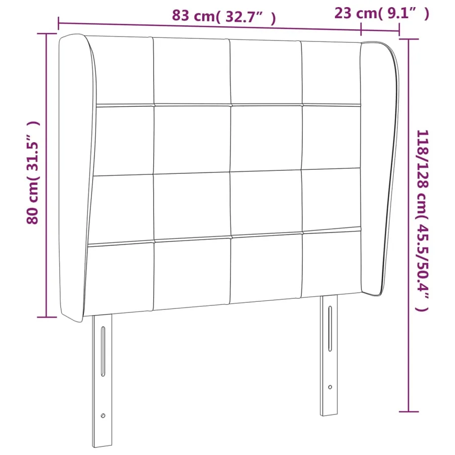 Tête de lit avec oreilles Bleu 83x23x118/128 cm Tissu - 9