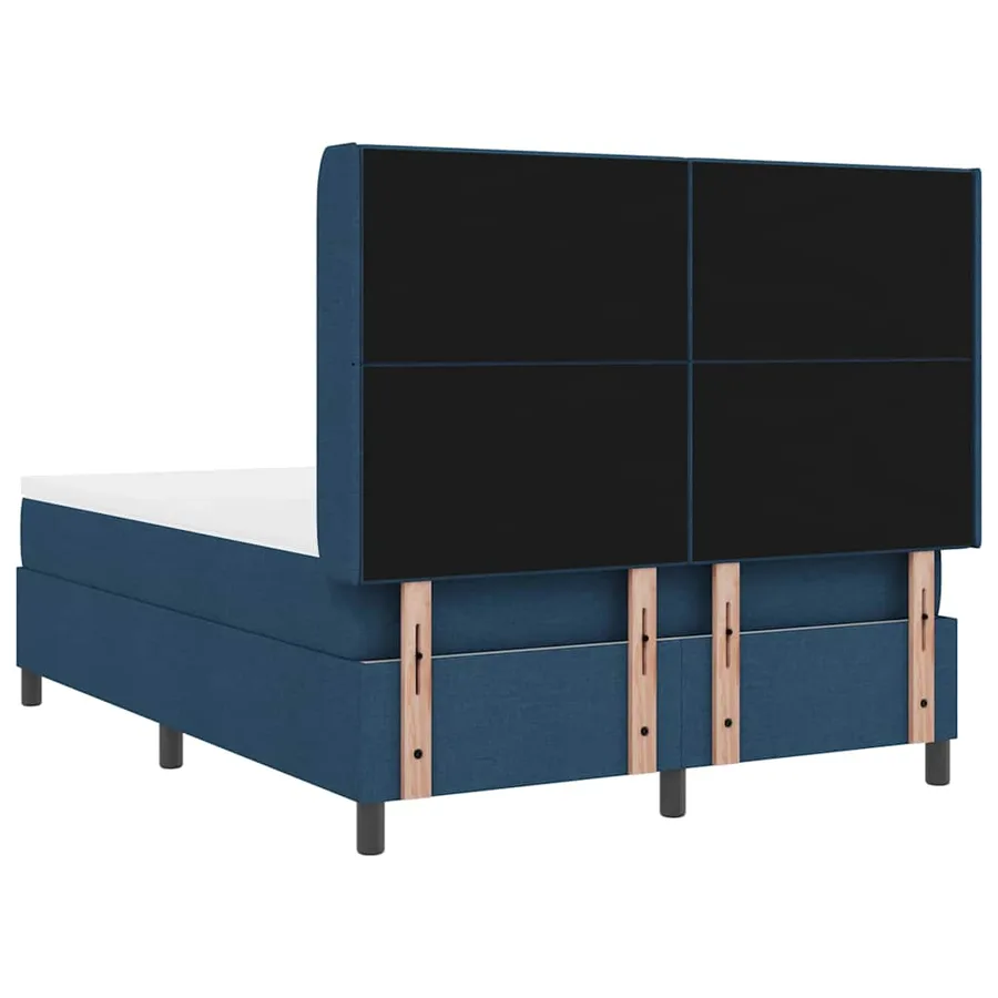 Lit à ressorts avec coussin Bleu 200 x 140 cm tissu - 8