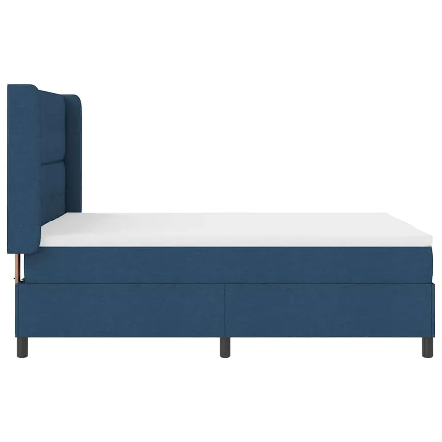 Lit à ressorts avec coussin Bleu 200 x 140 cm tissu - 9