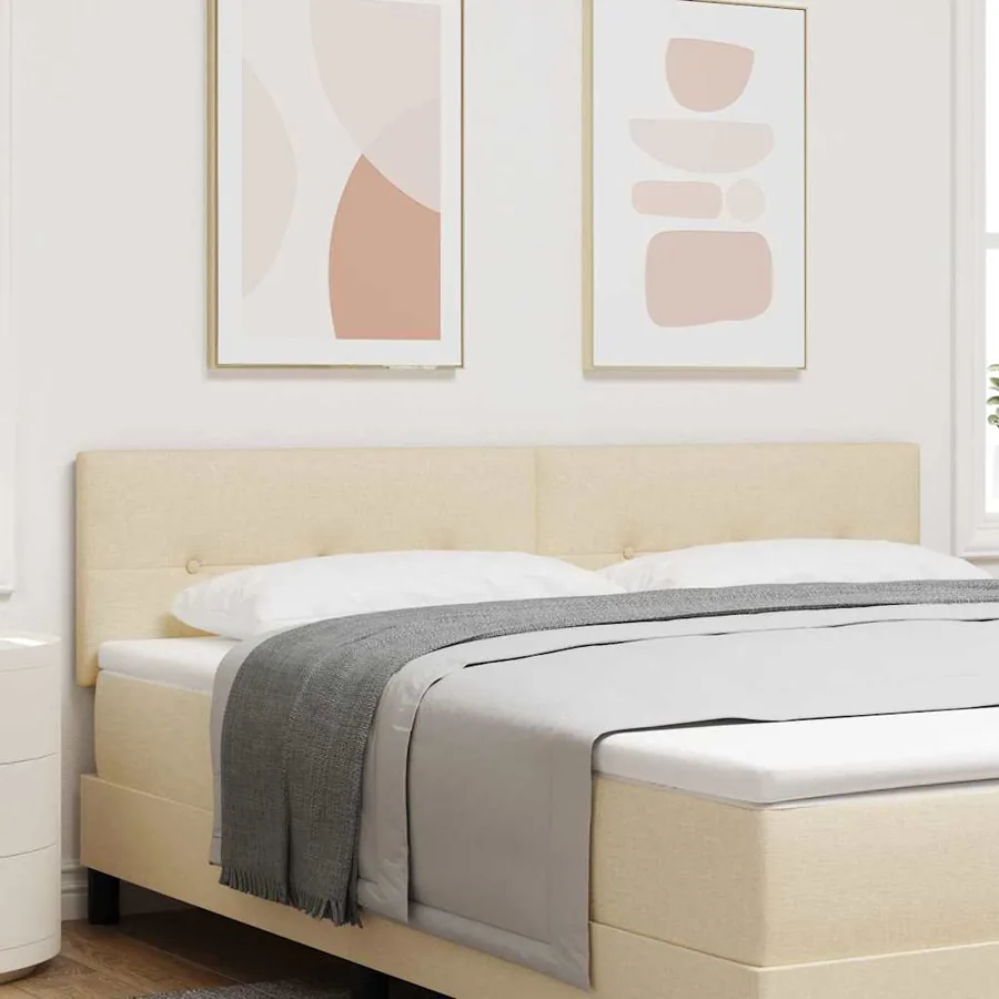Tête de lit réglable en hauteur Crème 180 cm tissu