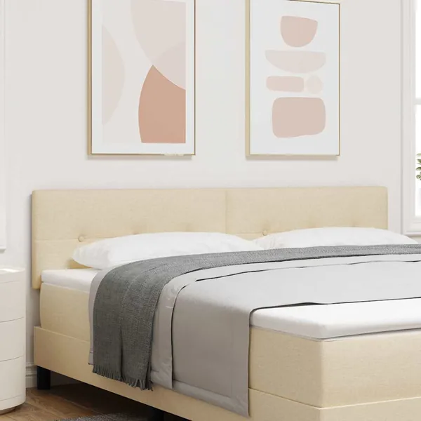 Tête de lit réglable en hauteur Crème 180 cm tissu