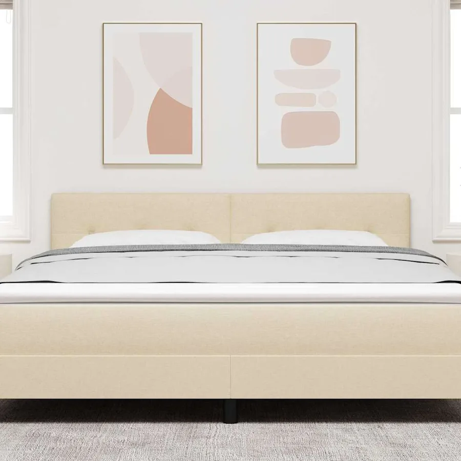 Tête de lit réglable en hauteur Crème 180 cm tissu - 3