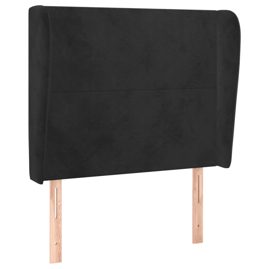 Tête de lit avec oreilles Noir 93x23x118/128 cm Velours - 2