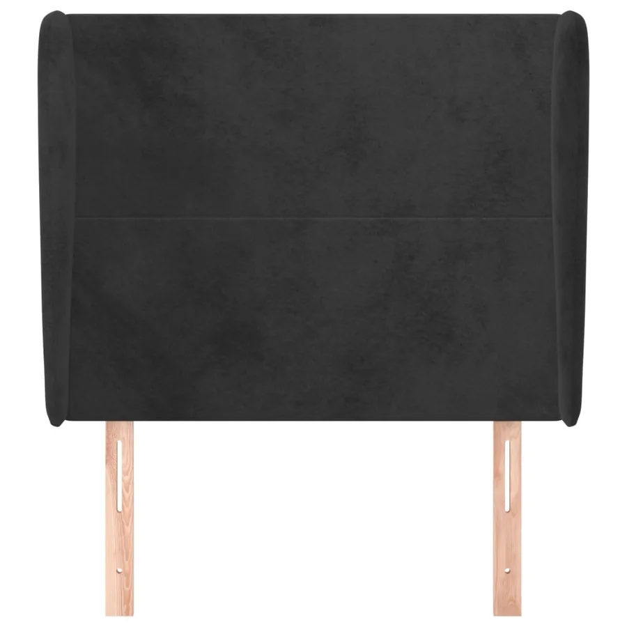 Tête de lit avec oreilles Noir 93x23x118/128 cm Velours - 3