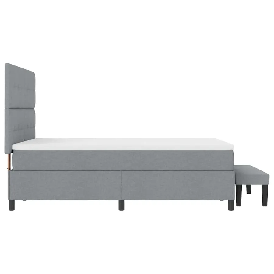 Lit à ressorts avec tête de lit Gris clair 140 x 190 cm tissu - 9