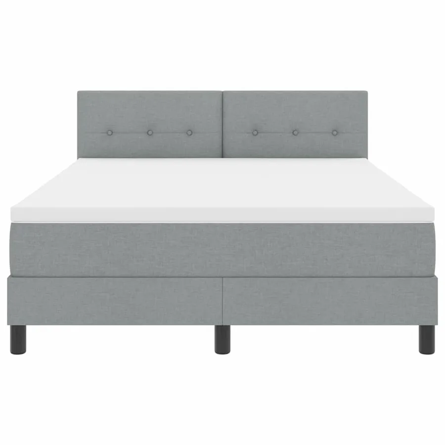 Lit à ressorts avec tête de lit Gris clair 140 x 190 cm tissu - 7