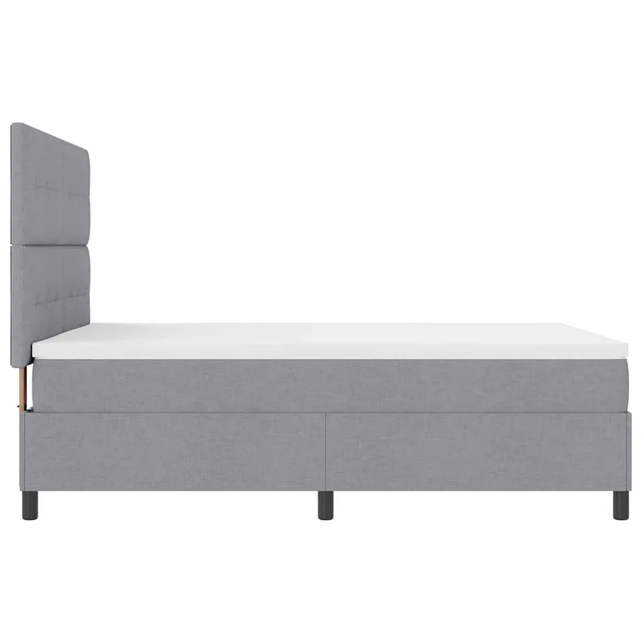 Lit à ressorts avec bandes LED Gris clair 140 x 190 cm tissu - 9