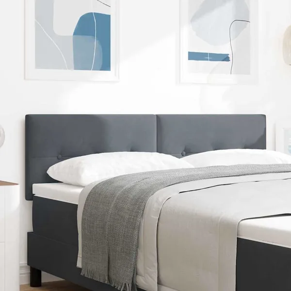 Tête de lit LED avec bandes LED Gris 160 cm Velours