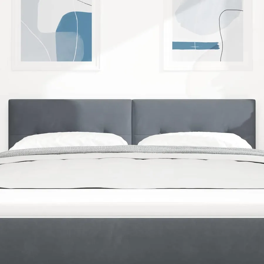 Tête de lit LED avec bandes LED Gris 160 cm Velours - 3