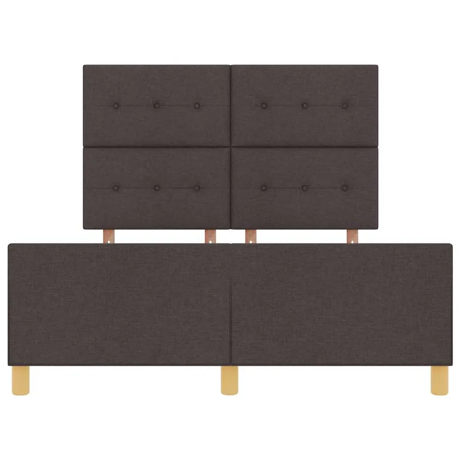 Cadre de lit avec tête de lit Marron foncé 140 x 200 cm tissu - 7